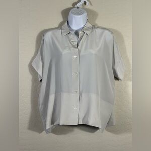 Everlane The Silk Short Sleeve button down Box Shirt 100% Silk Size 2 NWT Roomy